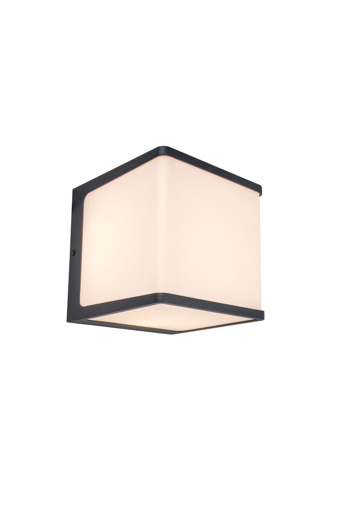 Lutec Doblo LED væglampe i mørkegrå/opal 15 x 15 x 15 cm 4000K 14,5W IP54