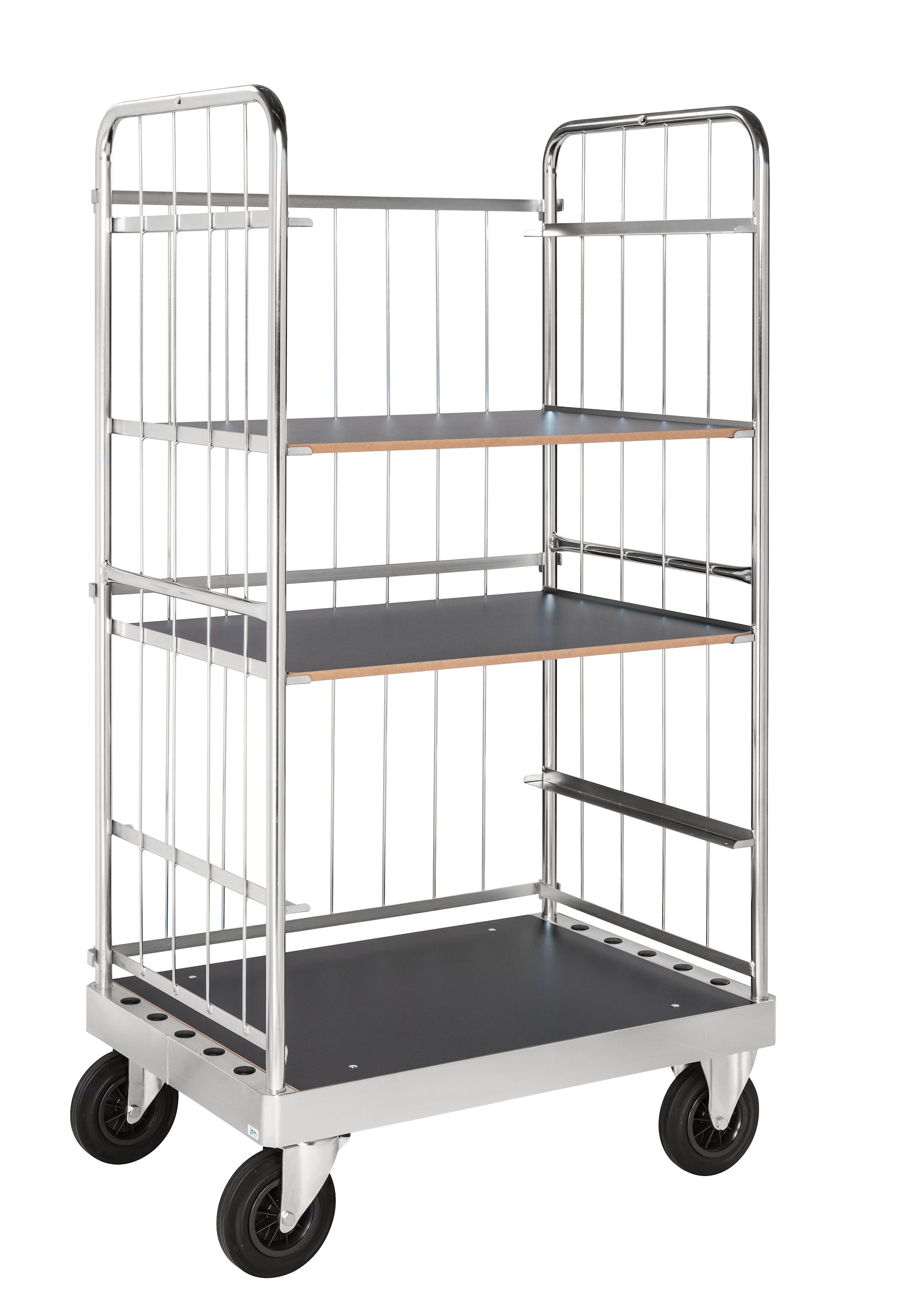 Kongamek 90,5 x 64,2 elektrogalvaniseret/MDF, sort hyldevogn KM140-2