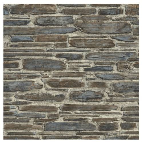 Rasch Studio 2021 tapet Mursten brun / blå 0,53 x 10 meter 863420