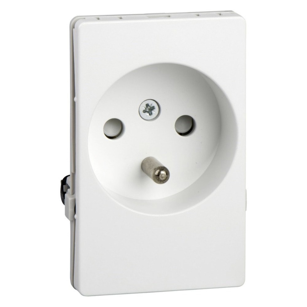 LK Fuga stikkontakt hvid 1 1/2 modul 2-pol med pindjord