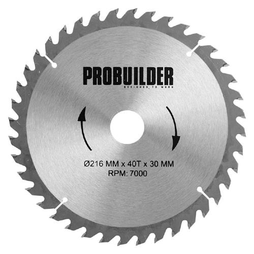 Probuilder klinge kombi til træ Ø216 x 30 x 3,2 mm t40