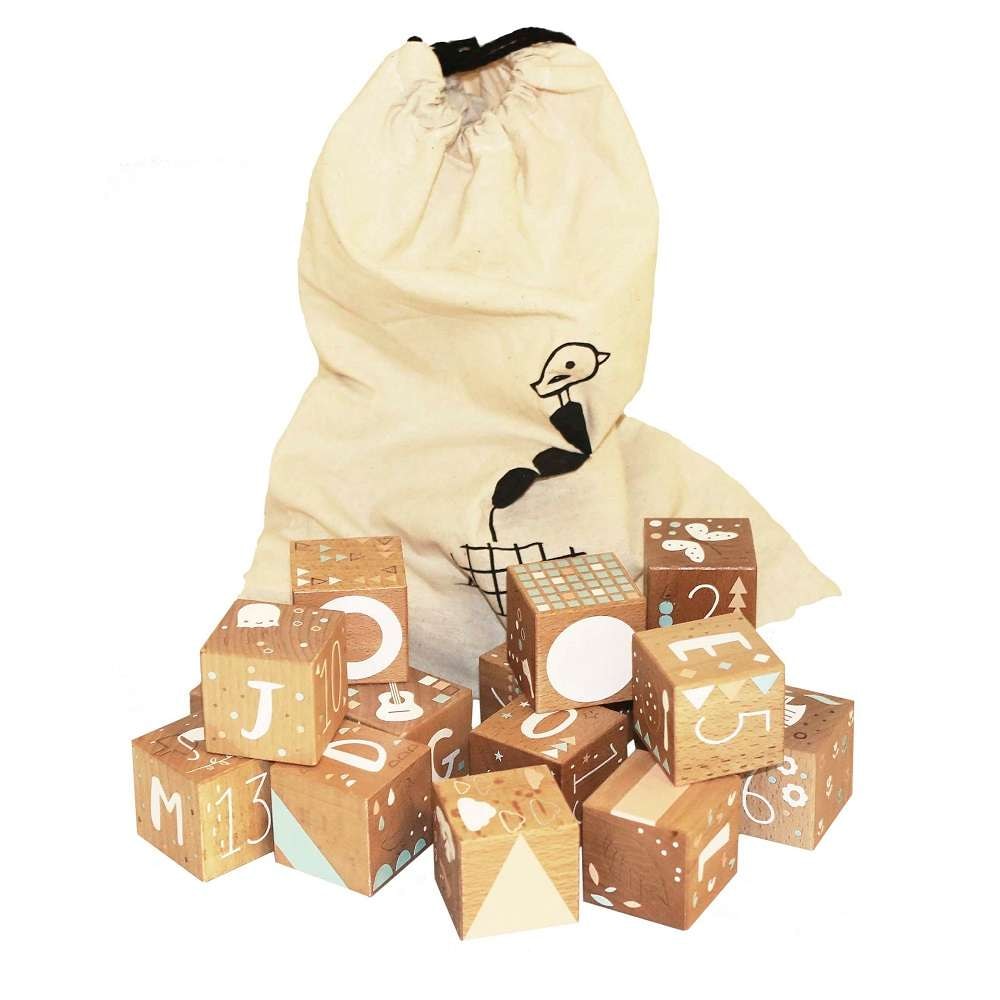 Nordic Play Nature træklodser i bøgetræ 16 stk.