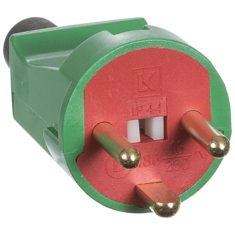 LK stikprop type 186 rød/grøn brudsikker 2-pol med jord