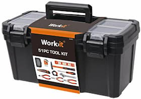 Work>it værktøjssæt med værktøjskasse 51 dele