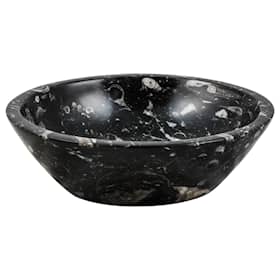 GemLook GL441 håndlavet håndvask i sort fossil marmor Ø38 cm