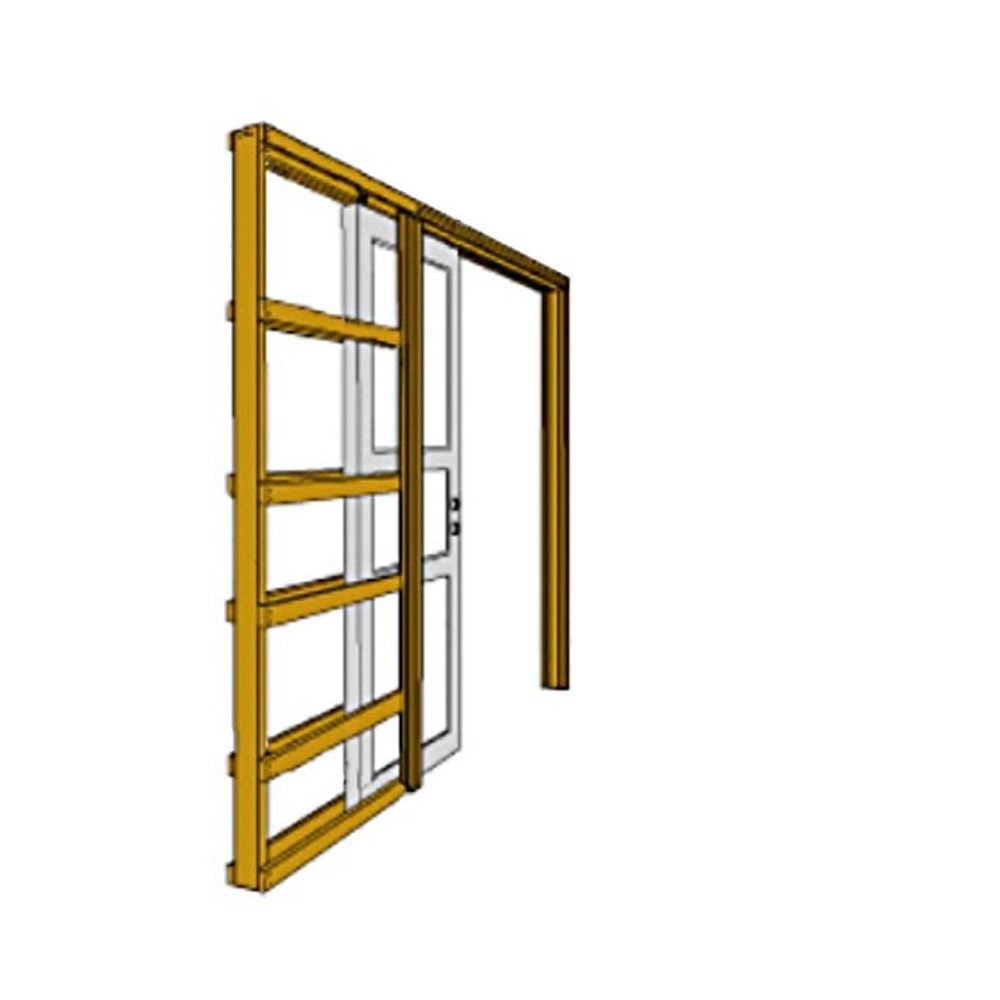 Swedoor Indbygningsmodul 121 mm hvid fyr til indb. skydedør 2x62,5x204cm (13x21)