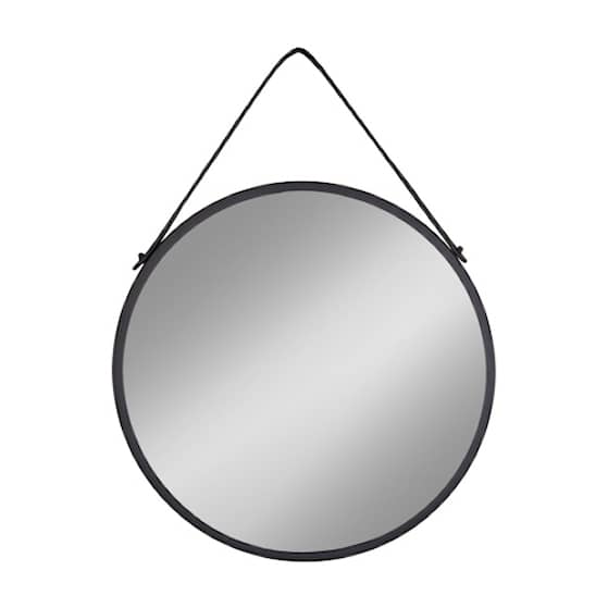 House Nordic Trapani spejl med sort stålramme og PU strop