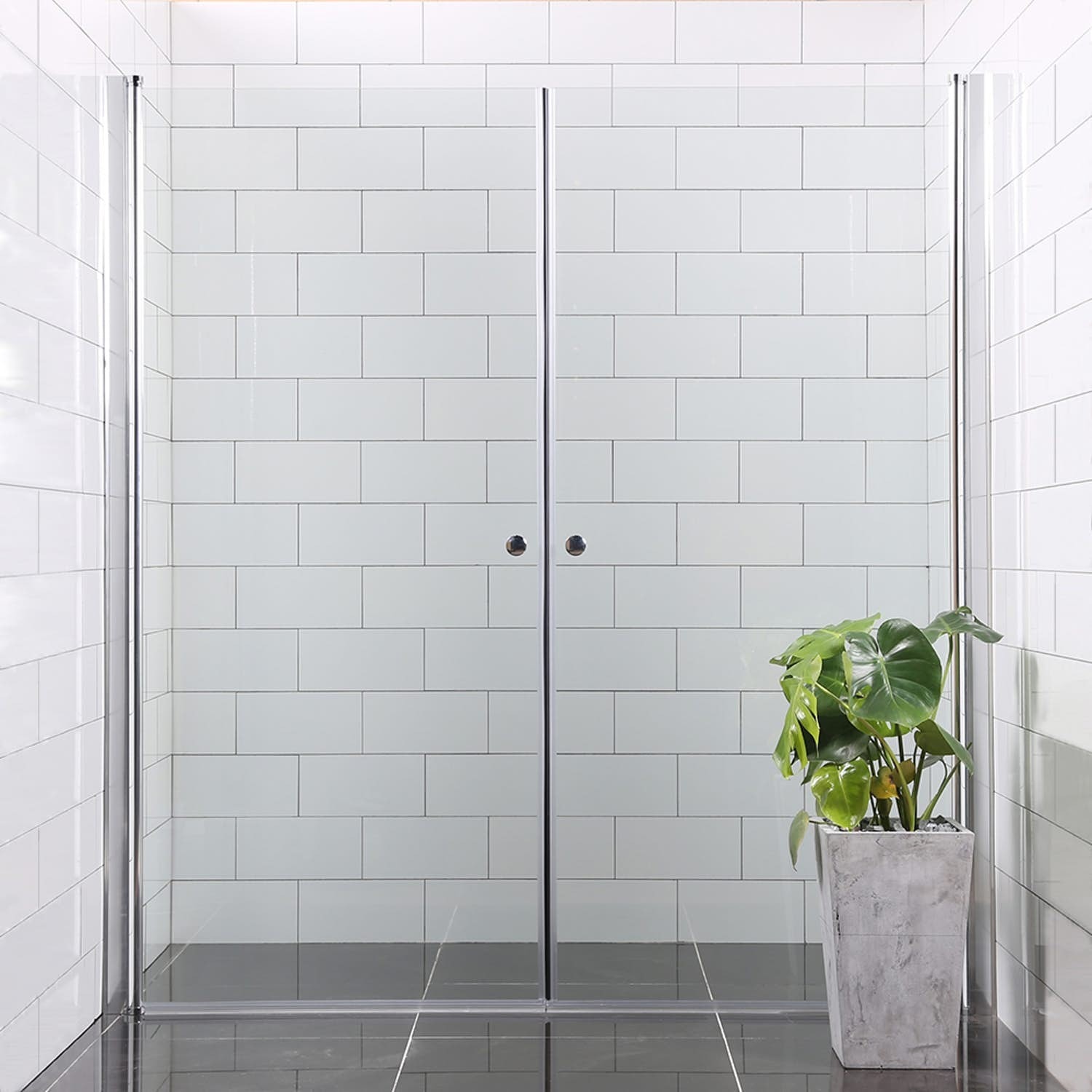 Bathlife Mångsidig Rak nicheløsning 160 cm, 80 cm dør + 80 cm dør i klart glas