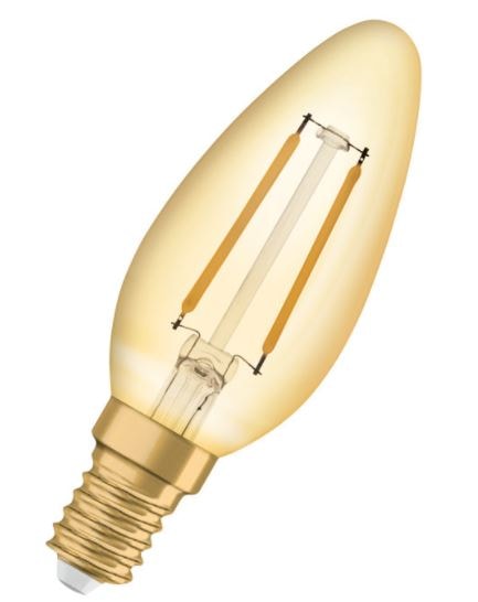 Osram Ledvance Vintage 1906 LED pære 12W kerte E14 120 lumen
