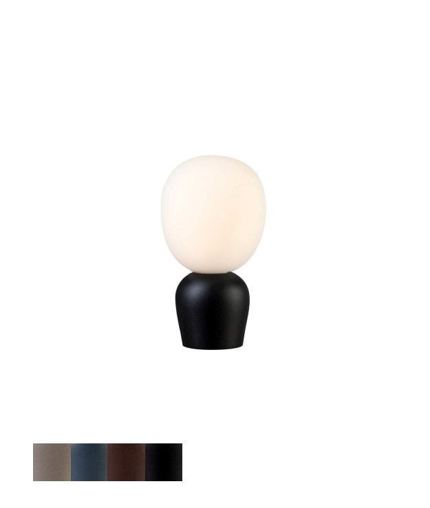 Belid Buddy bordlampe i sort struktur/opal H 33,5 cm G9
