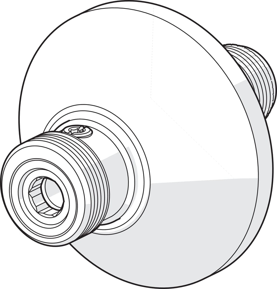 Oras lige forskruning i krom med afspærring og rosetter
