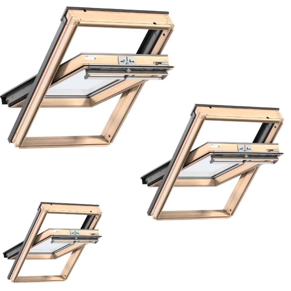 VELUX GGL 3068 klarlakeret vippevindue 3-lags super lavenergi MK08 78 x 140 cm