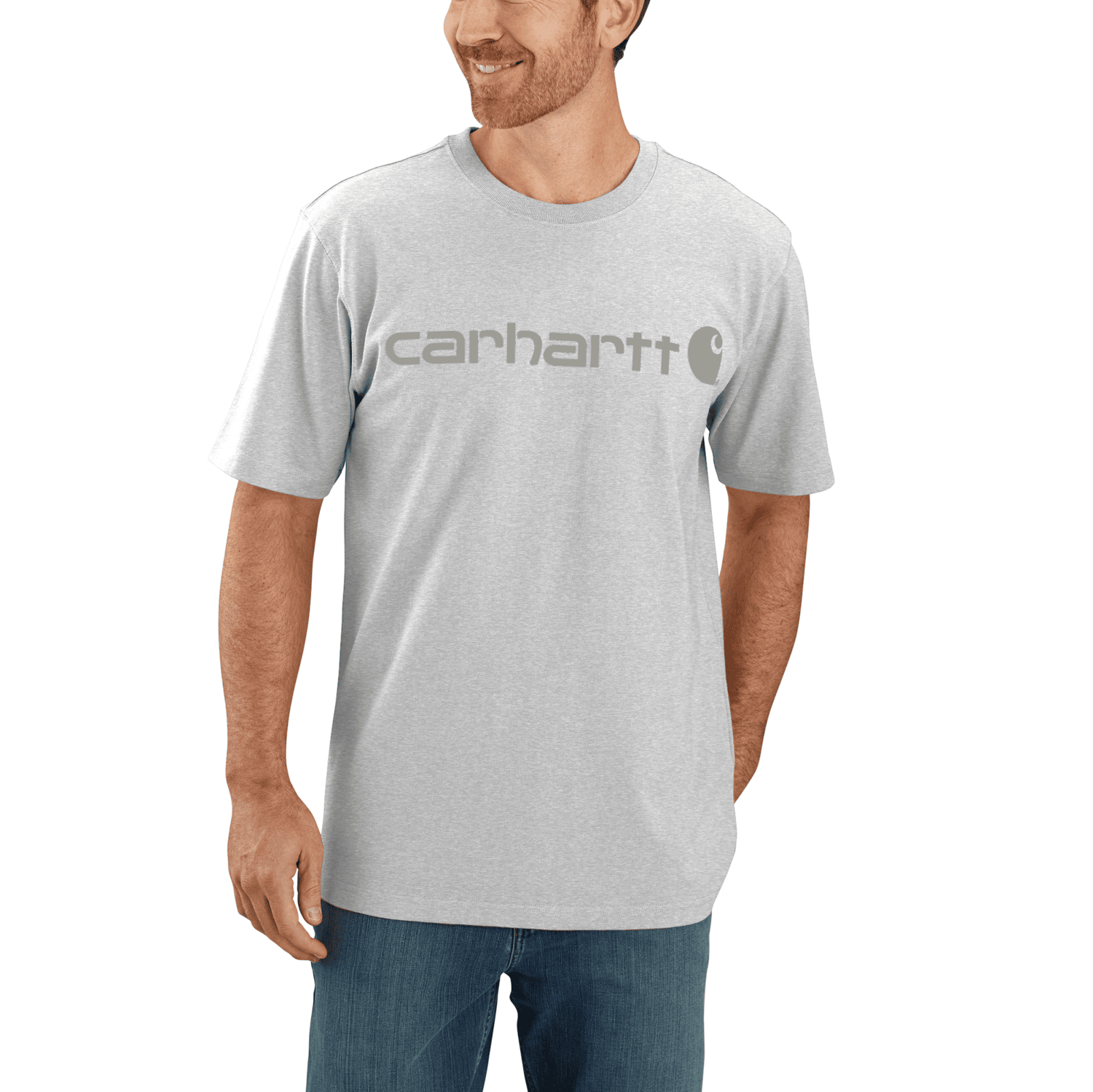 Carhartt Dearborn Relaxed Logo T-Shirt Men Heather Gray/Gray 2XL