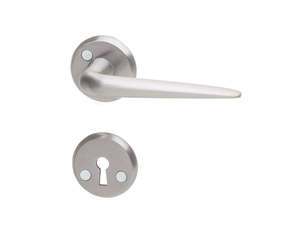 Habo Porto dørgreb børstet alu inkl. dørgrebsroset og nøgleskilt