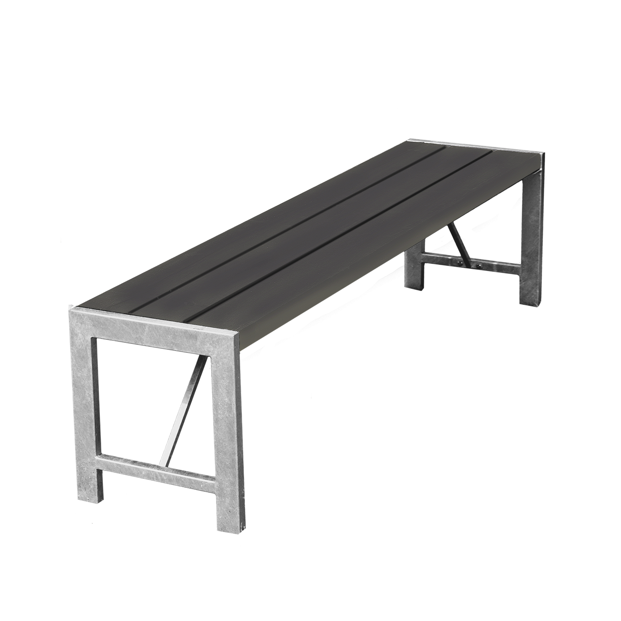 Hortus havebænk H-model nonwood antracit/galv. stel 180 cm
