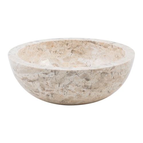 GemLook GL386 håndlavet håndvask i beige marmor Ø40 cm
