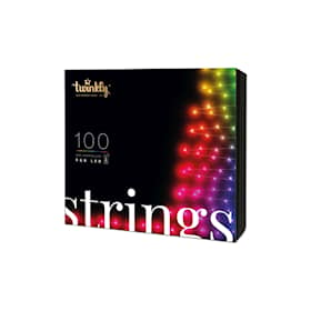Twinkly Strings 100L RGB lyskæde sort/grøn wire BT/WIFI Gen II IP44 8 meter