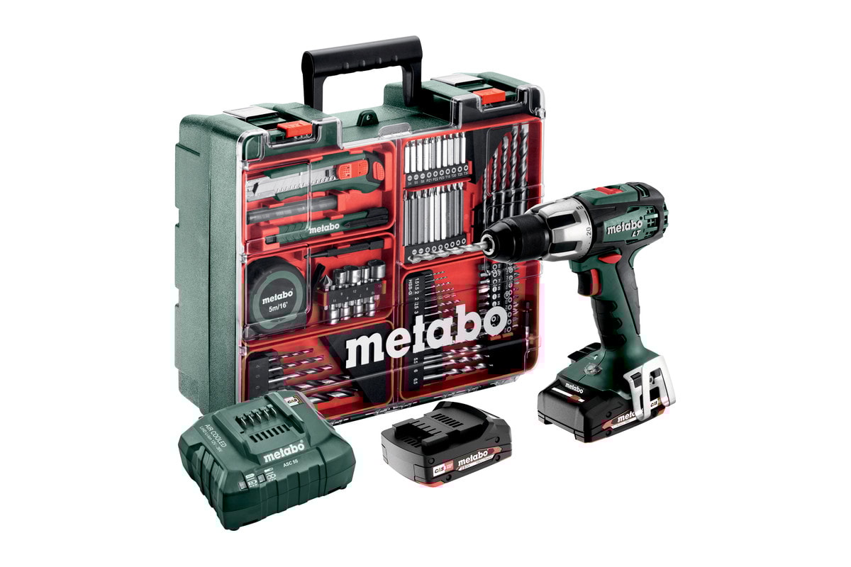 Metabo slagboremaskine SB 18 LT Set med tilbehørog 2x2Ah batterier og lader