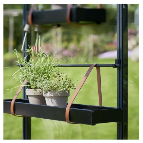 Juliana aftagelig drivhushylde i sort 2 sektioner