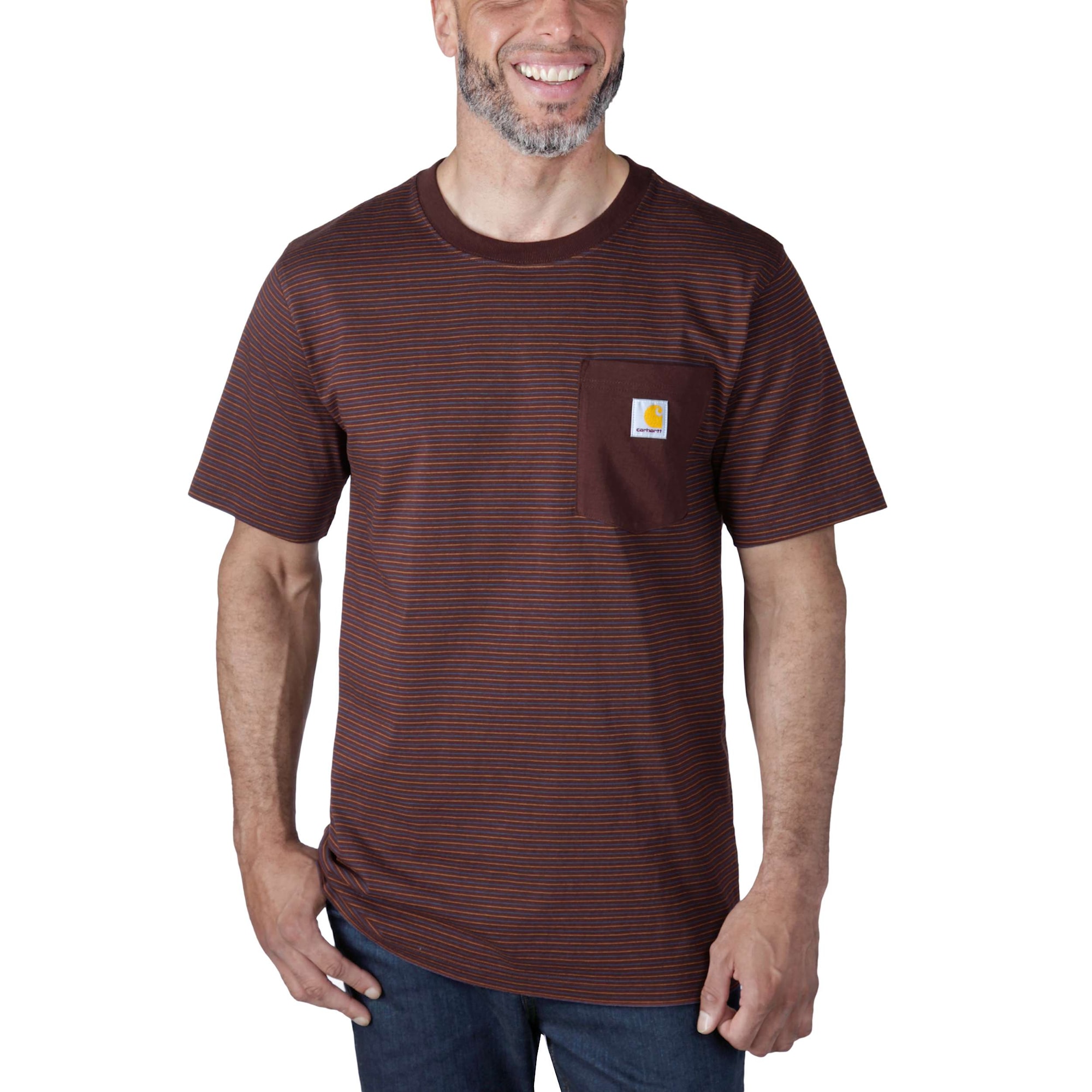 Carhartt Relaxed T-Shirt Men's Port Stripe XXL | Langærmede trøjer | Trøjer