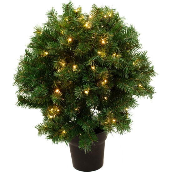 Nordic Winter juletræ kugleformet i potte med 120 LED lys, H70 cm