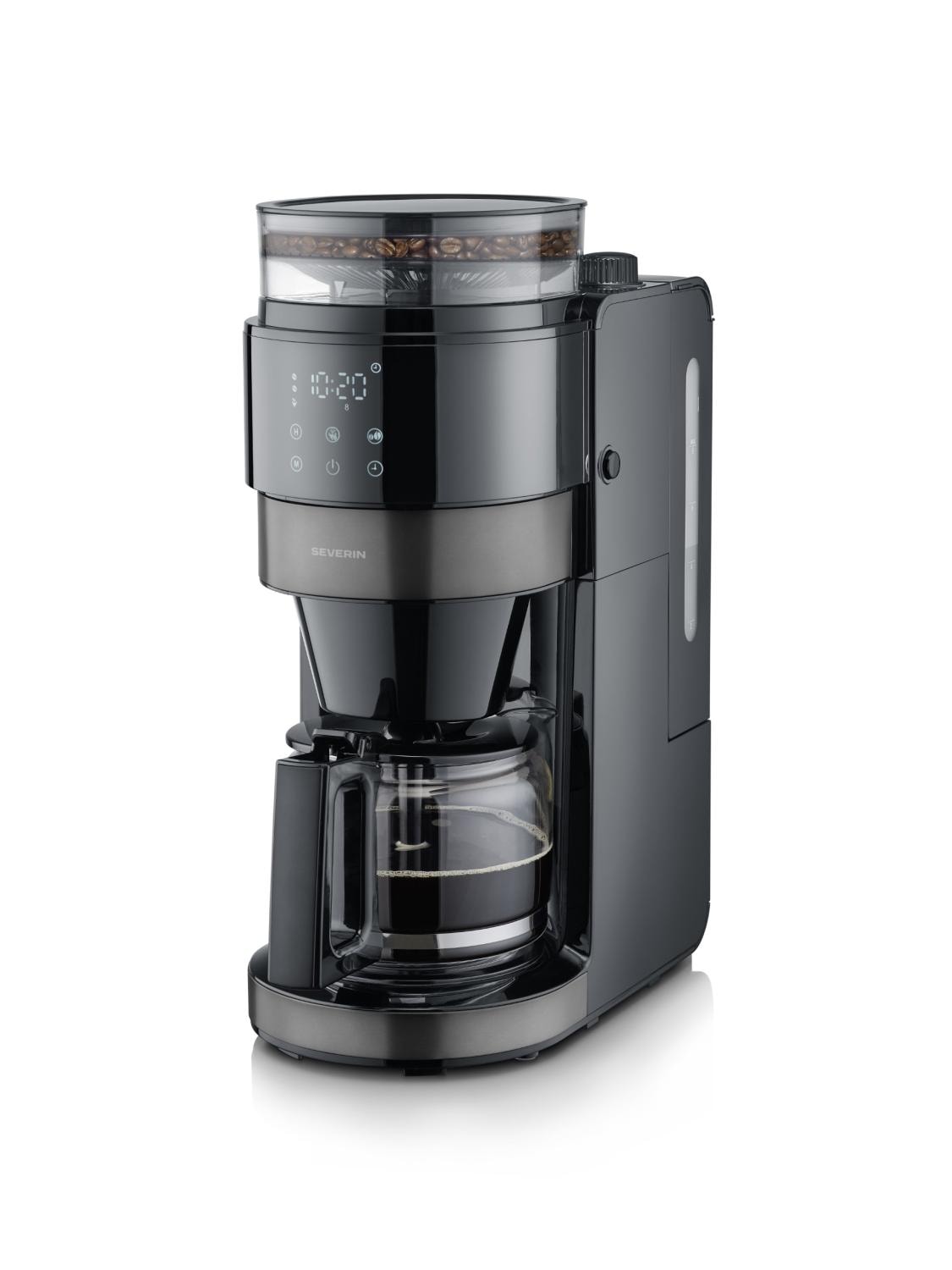 Severin KA 4830 kaffemaskine med kværn dark inox 10 kopper 900W