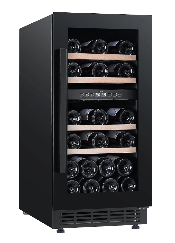 Cavin Arctic Collection 40D Fullglass Black vinkøleskab til indbygning