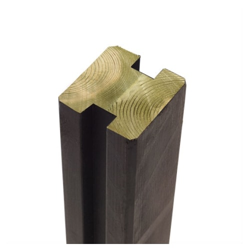 Plus omlimet profilstolpe i grundmalet sort 2 spor 9 x 9 x 268 cm 17758-15