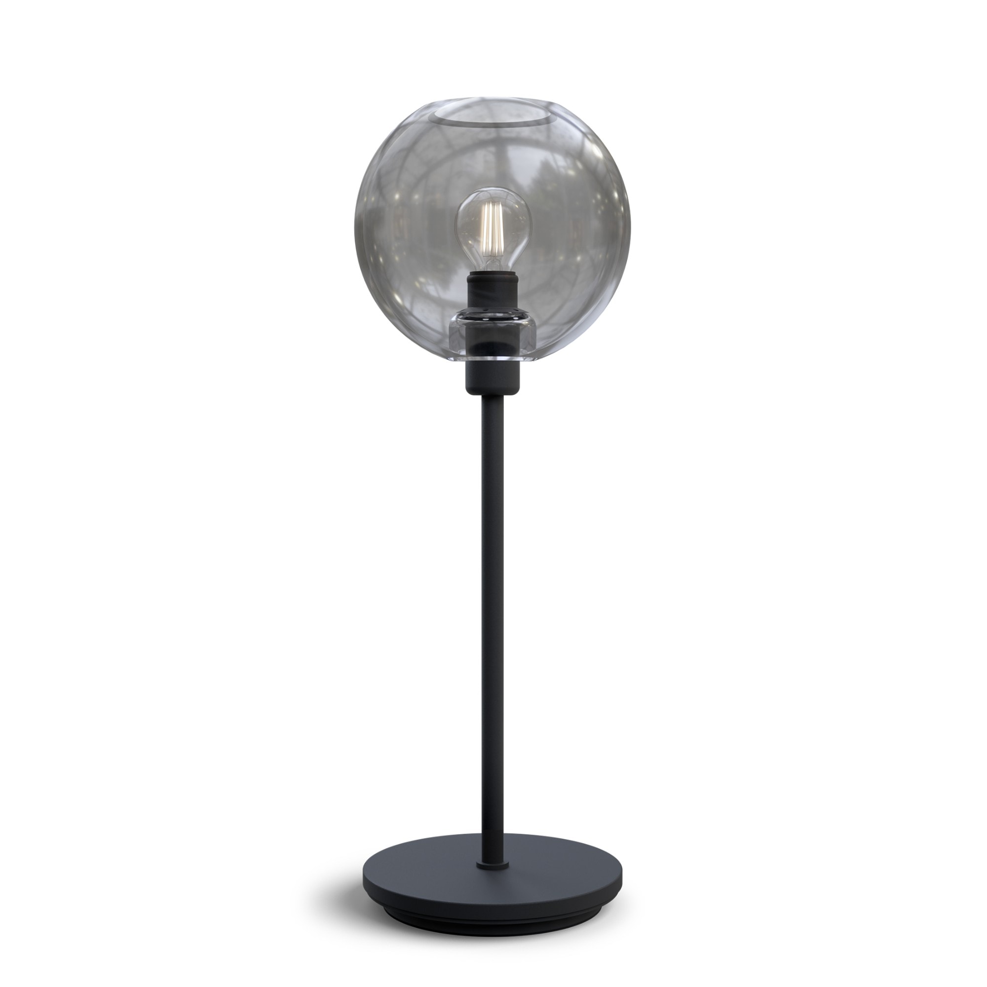 Belid Gloria bordlampe sort struktur/røgfarvet E14 Ø16 cm H46,6 cm