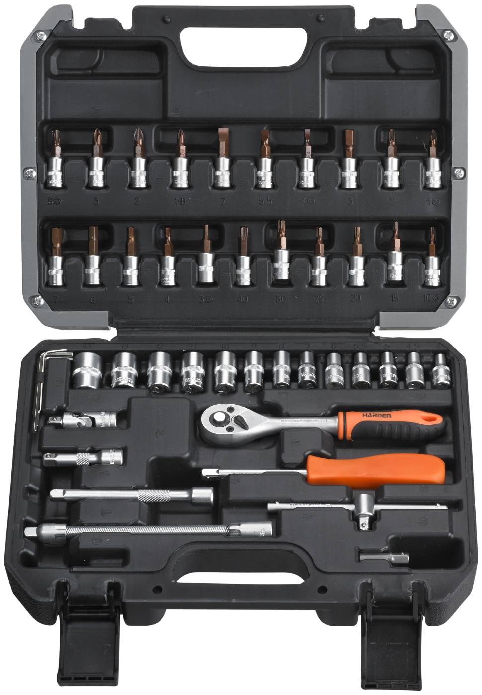 Harden topnøglesæt 1/4" 46 dele