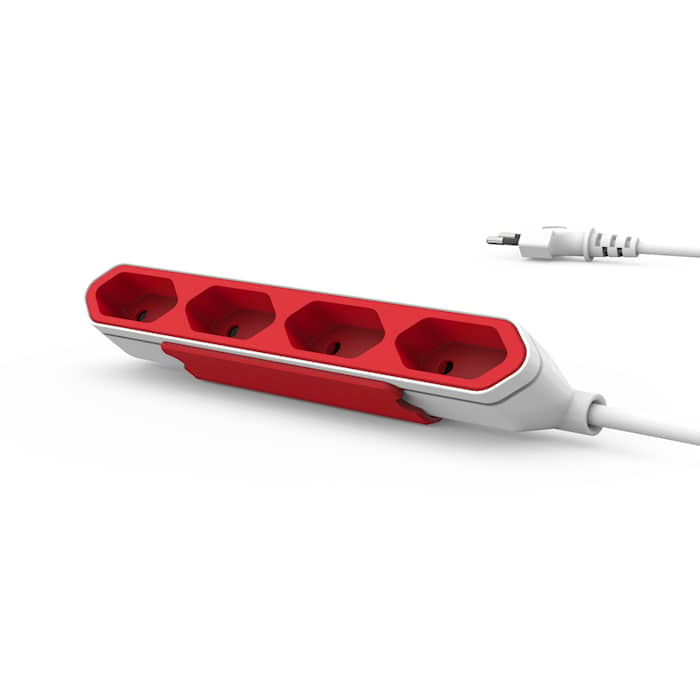 PowerCube PowerBar stikdåse rød 4 udtag 1,5 m