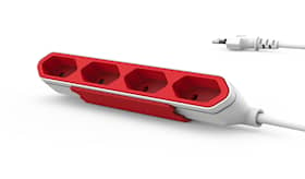 PowerCube PowerBar stikdåse rød 4 udtag 1,5 m