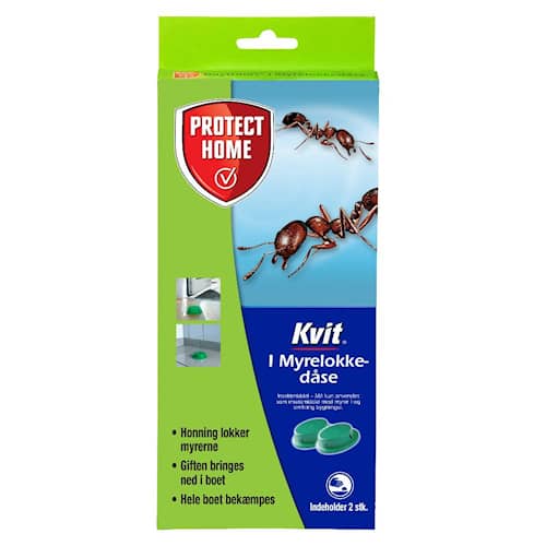 Protect Home Kvit I myrelokkedåse 2 stk.