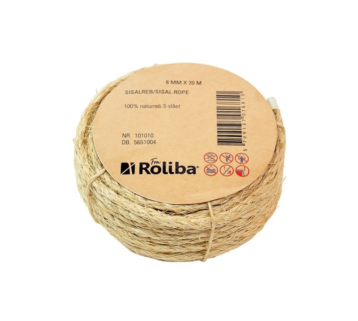 Roliba Lux sisalreb 3-slået natur 12 mm x 110 meter
