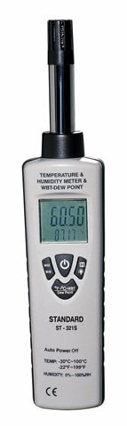 Geofennel fugtmåler og temperaturmåler måler -30 til +100°C.