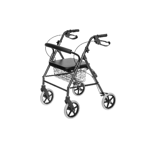 Rollator med kurv 80 x 55 x 68 cm