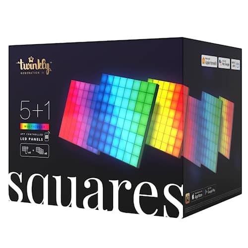 Twinkly Squares startsæt 64L RGB pixels sort BT/WIFI IP20 16 x 16 cm