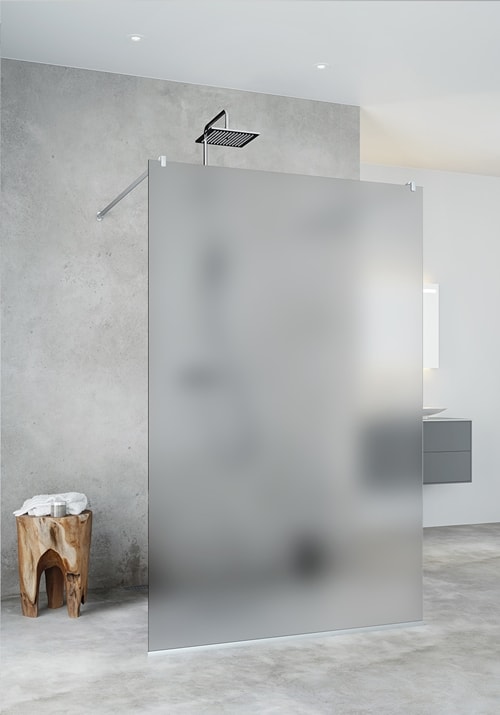 Hafa Igloo Pro I-Wall fast brusevæg i mat glas/alu