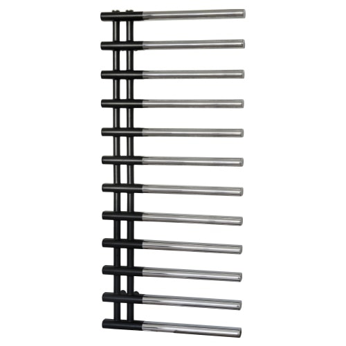 Kriss Linea håndklædetørrer i krom og matsort struktur 1136 x 500 Centermål 50 mm