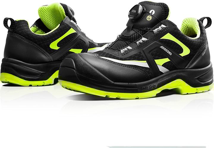 Arbesko 939 Sort/Lime Sikkerhedssko str 42