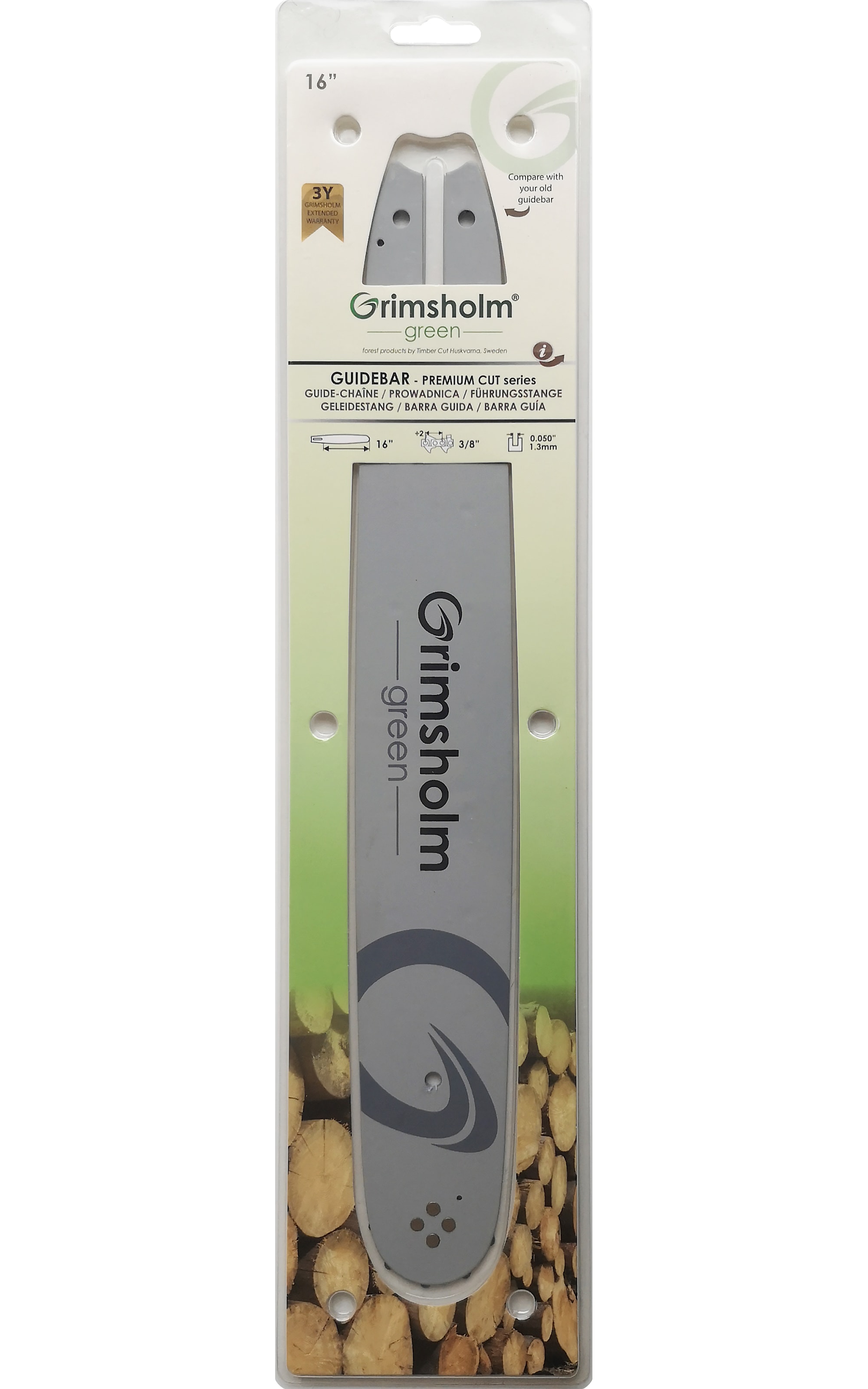 Grimsholm 16" 3/8" 1.3mm Premium Cut Motorsavskæde