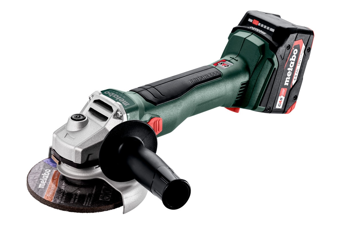 Metabo vinkelsliber W 18 L BL 9-125 med 2x4Ah batterier og lader