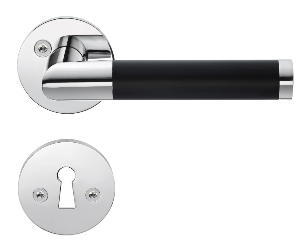 Beslagsboden B868 Design indendørsgreb poleret krom/sort stål 125 mm