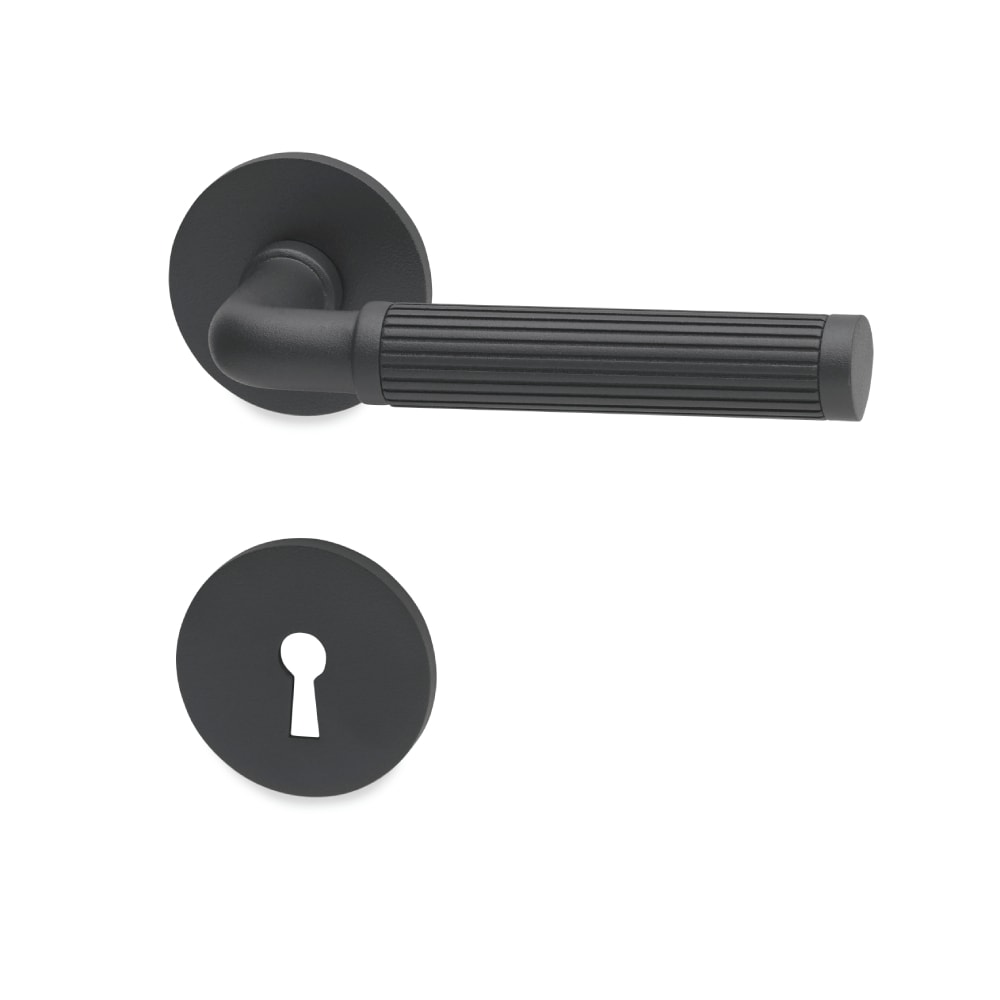 Habo Wimbledon dørgreb grå inkl. nøgleskilt