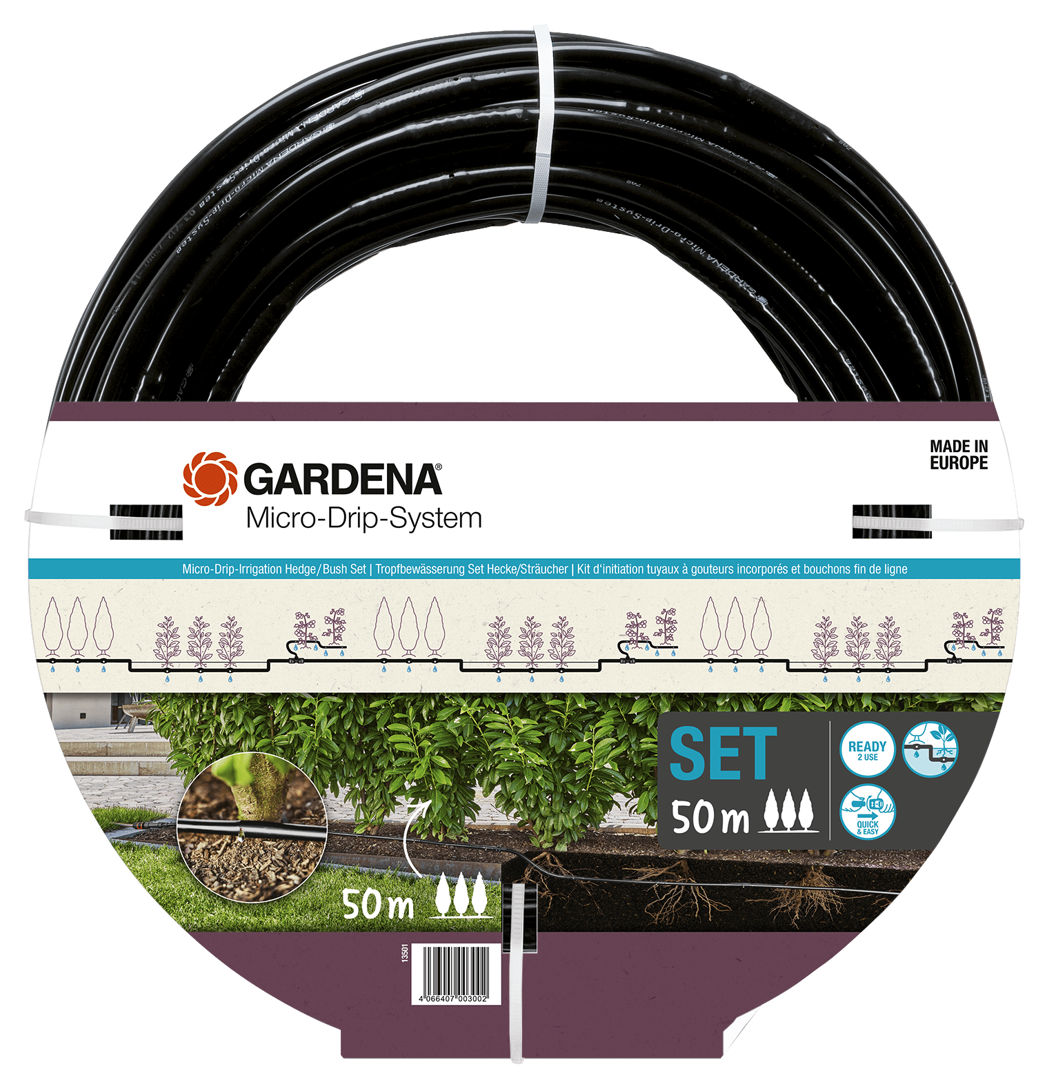 Gardena micro drip drypslange til hæk 50 m Model 2023