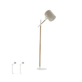 Venture Design Dennis gulvlampe i beige/træ/hvid H156 cm E27