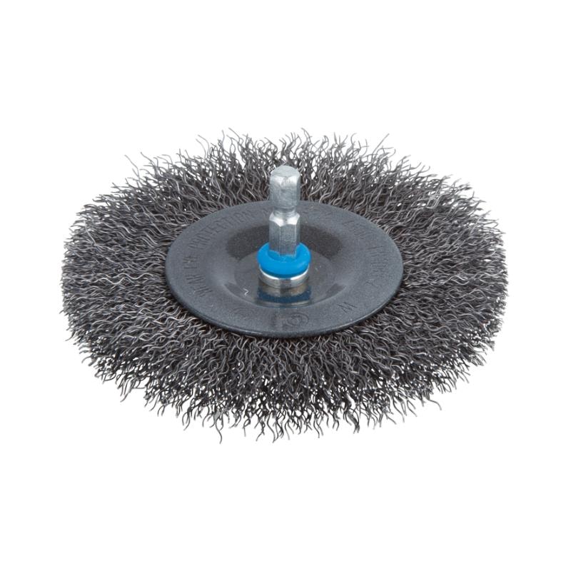 Wolfcraft stålbørsteskive 1/4" skaft Ø100 x 10 mm