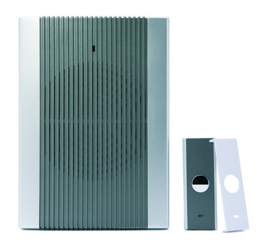 Ensonordic 1400 Premium trådløs dørklokke sølv/sort med ekstra høj lyd