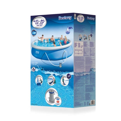 Bestway Fast Set oppustelig pool Ø 457 x 84 cm. 9.677 liter