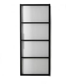 Habo Square skydedør i sort/klart glas 2133 x 900 mm